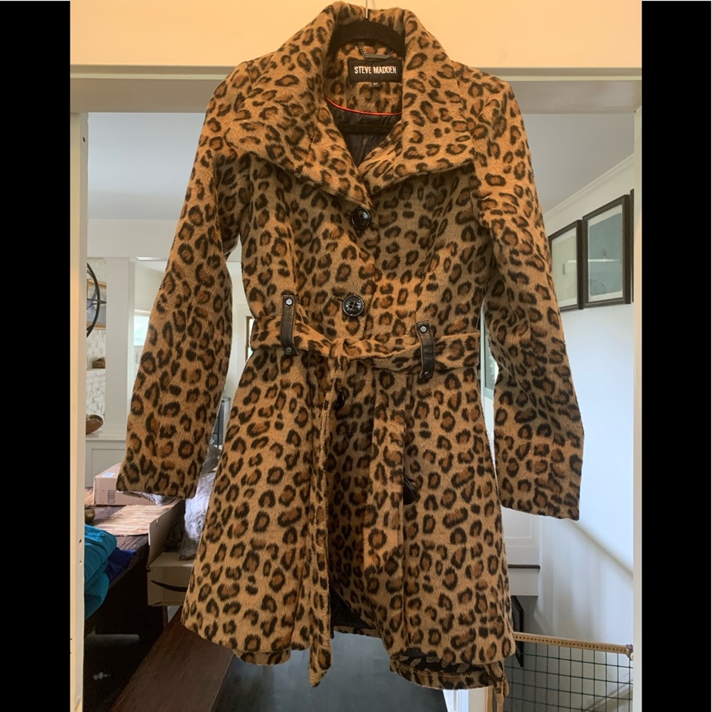 Steve Madden leopard pea coat